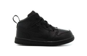 ⁦Air Jordan 1 Mid Kids Triple Black⁩ – תמונה ⁦2⁩