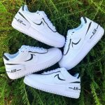 Nike Air Force 1 Shadow White Black Custom – תמונה 2