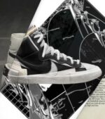 Nike Blazer Mid Sacai Black Grey – תמונה 6