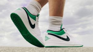 Air Jordan 1 Low White Lucky Green Black – תמונה 4