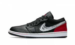 Air Jordan 1 Low Brushstroke Swoosh Black