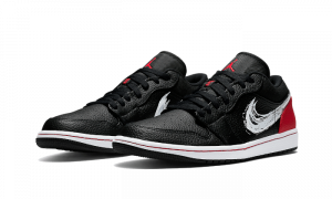 Air Jordan 1 Low Brushstroke Swoosh Black – תמונה 2