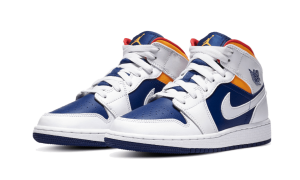 Air Jordan 1 Mid White Laser Orange Deep Royal Blue – תמונה 2