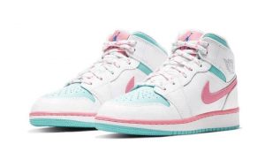 AIR JORDAN 1 Mid WHITE PINK GREEN – תמונה 3