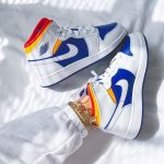 Air Jordan 1 Mid White Laser Orange Deep Royal Blue – תמונה 3