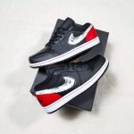 Air Jordan 1 Low Brushstroke Swoosh Black – תמונה 4