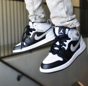 Air Jordan 1 Mid Kids White Shadow – תמונה 6