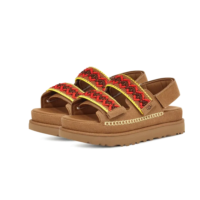 מגפי האג | UGG Goldenstar Heritage Braid Olive Chestnut
