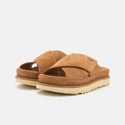 |מגפי האג | Ugg Goldenstar Cross Slides Chestnut