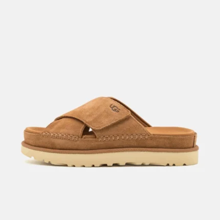 |מגפי האג | Ugg Goldenstar Cross Slides Chestnut